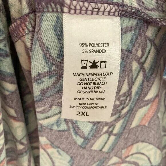 LuLaRoe Carly Swing Dress Women Size 2XL | Purple | Floral Rose 2X XXL 22 24 - Picture 8 of 9